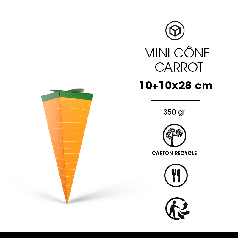 Pochette surprise Carrot | kraft blanc | 10+10x28cm | par 120